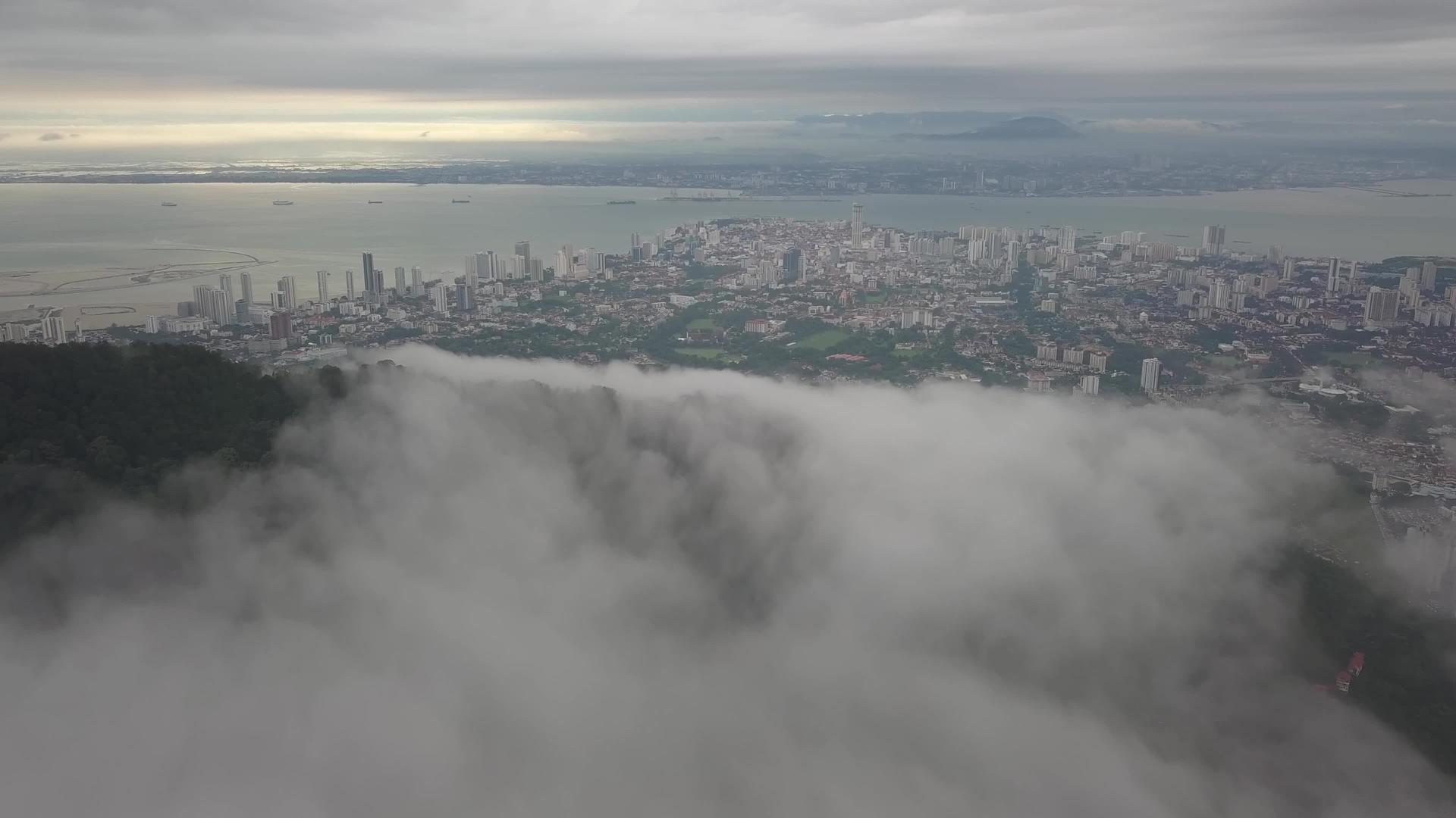 观察热带雨林低云层的空气视频的预览图