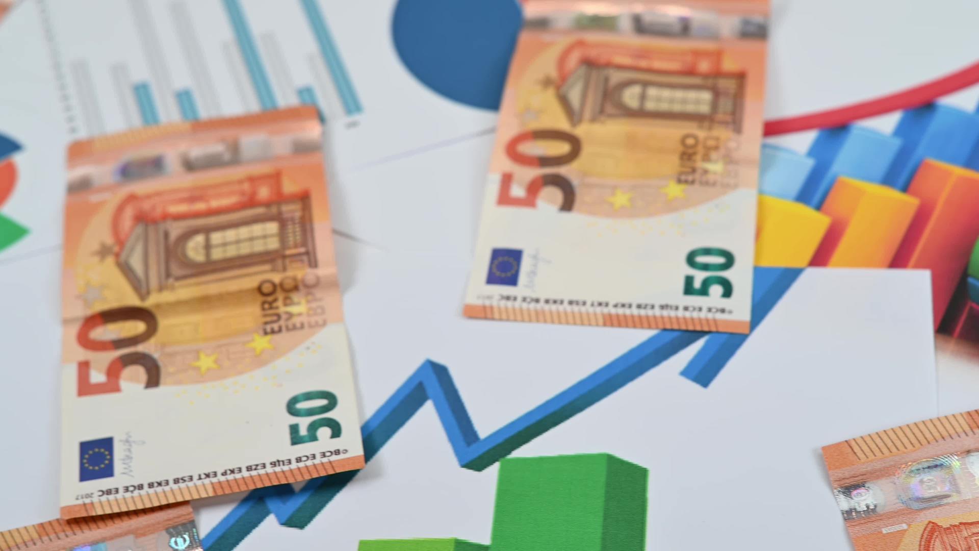 50欧元钞票0欧元钞票的背景视频的预览图