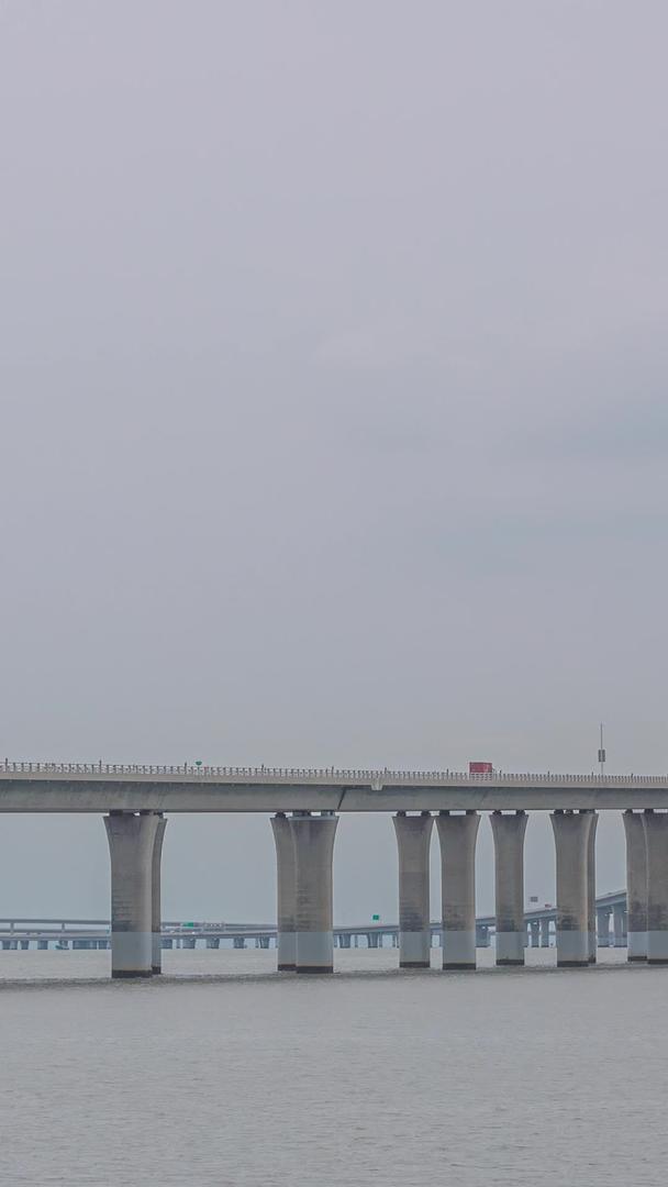 青岛胶州湾跨海大桥延迟晚霞视频的预览图