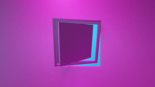 旋转3个粉色商业动画方框d循环简约的渲染窗口视频的预览图