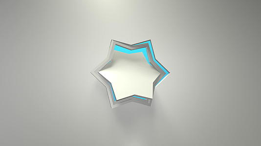蓝色商业动画六角星自转3d渲染窗口循环简单纯色翻筋斗视频的预览图