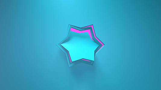 蓝色商业动画六角星自转3d渲染窗口循环简单纯色翻筋斗视频的预览图