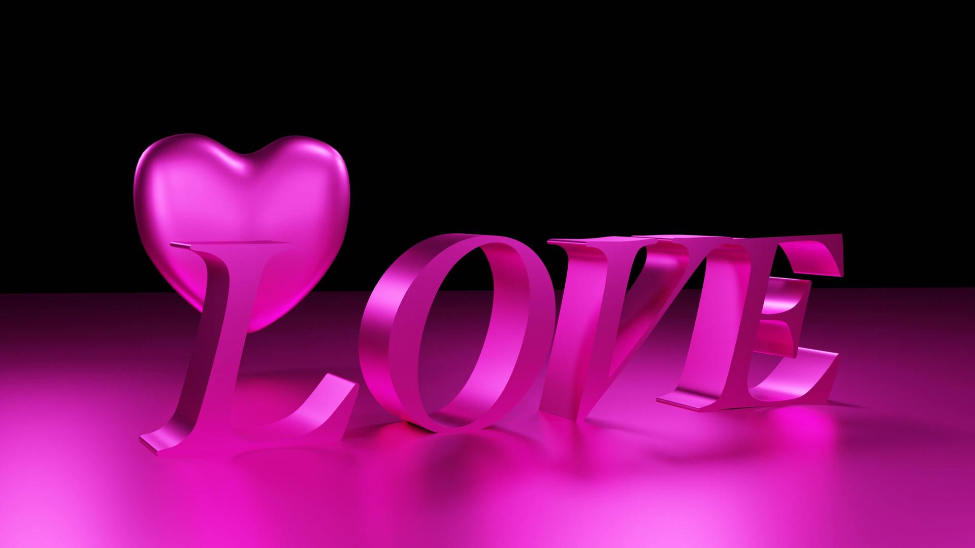 3D爱情文字和心跳动画视频的预览图