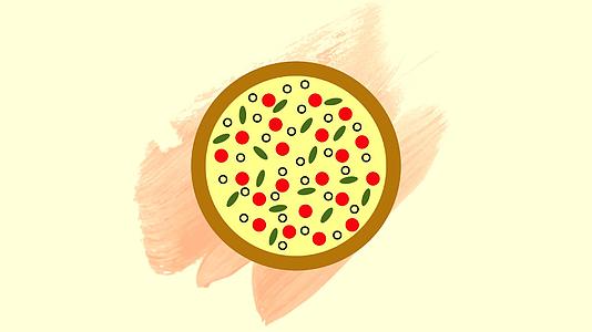 披萨以蜜蜂背景切片为底盘Stylizon化图象视频的预览图