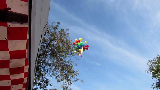 彩色气球在天空中飞翔视频的预览图
