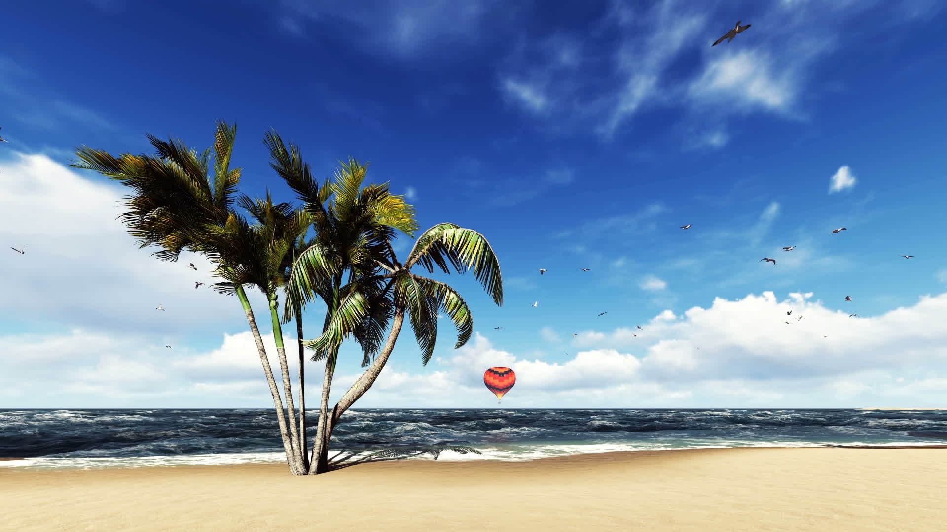 热带海滩上阳光明媚的一天视频的预览图
