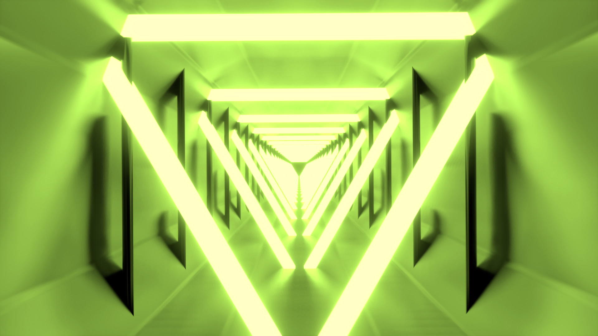 三角隧道周围的3条D绿色亮光的动画视频的预览图