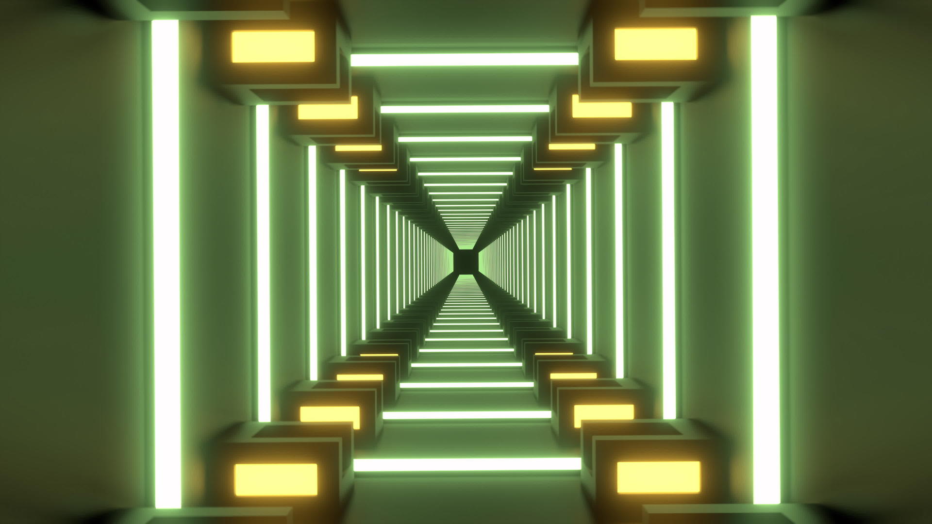 3d方形隧道动画用亮光显示视频的预览图