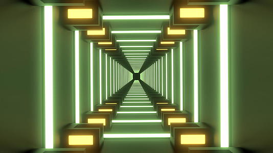 3d方形隧道动画用亮光显示视频的预览图