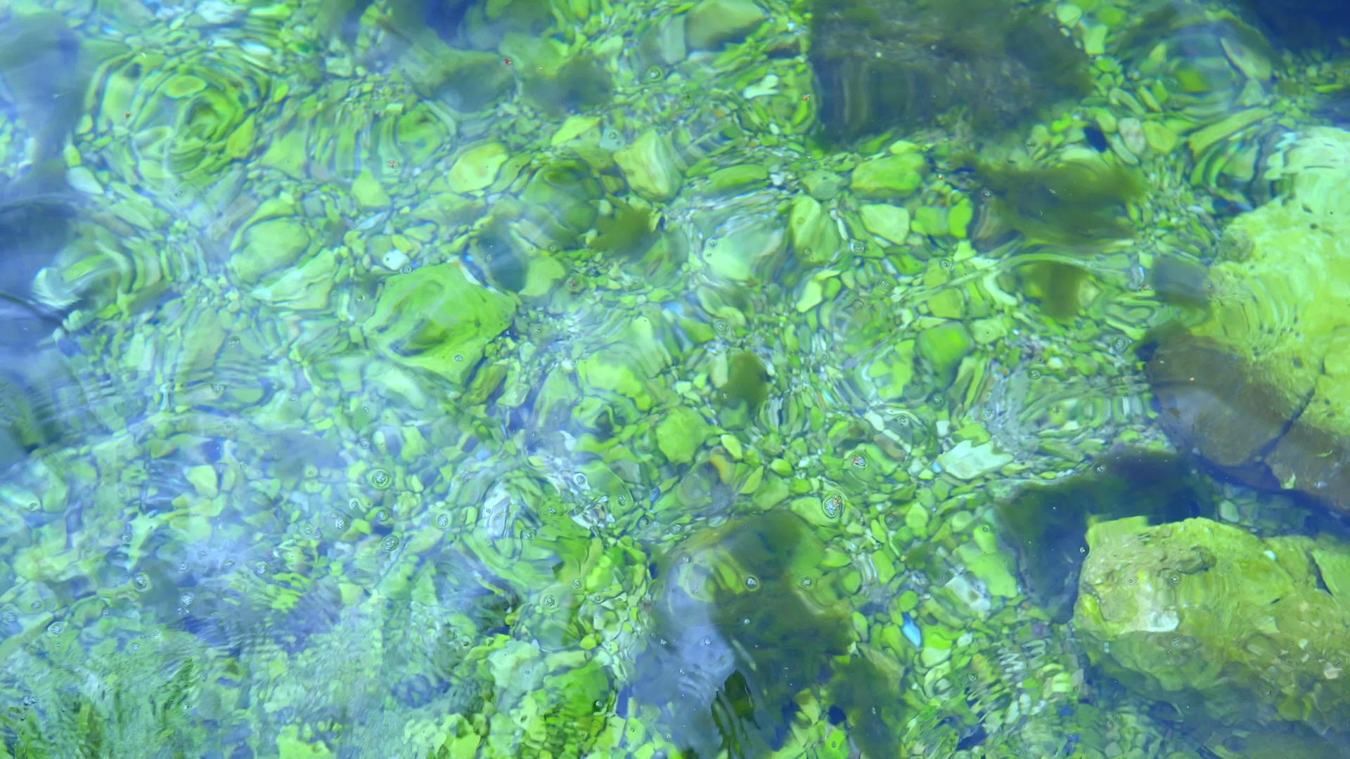 湖底有清澈透明的石头视频的预览图