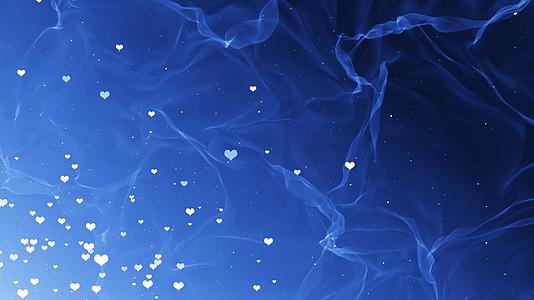 蓝色浪漫爱心粒子背景视频的预览图