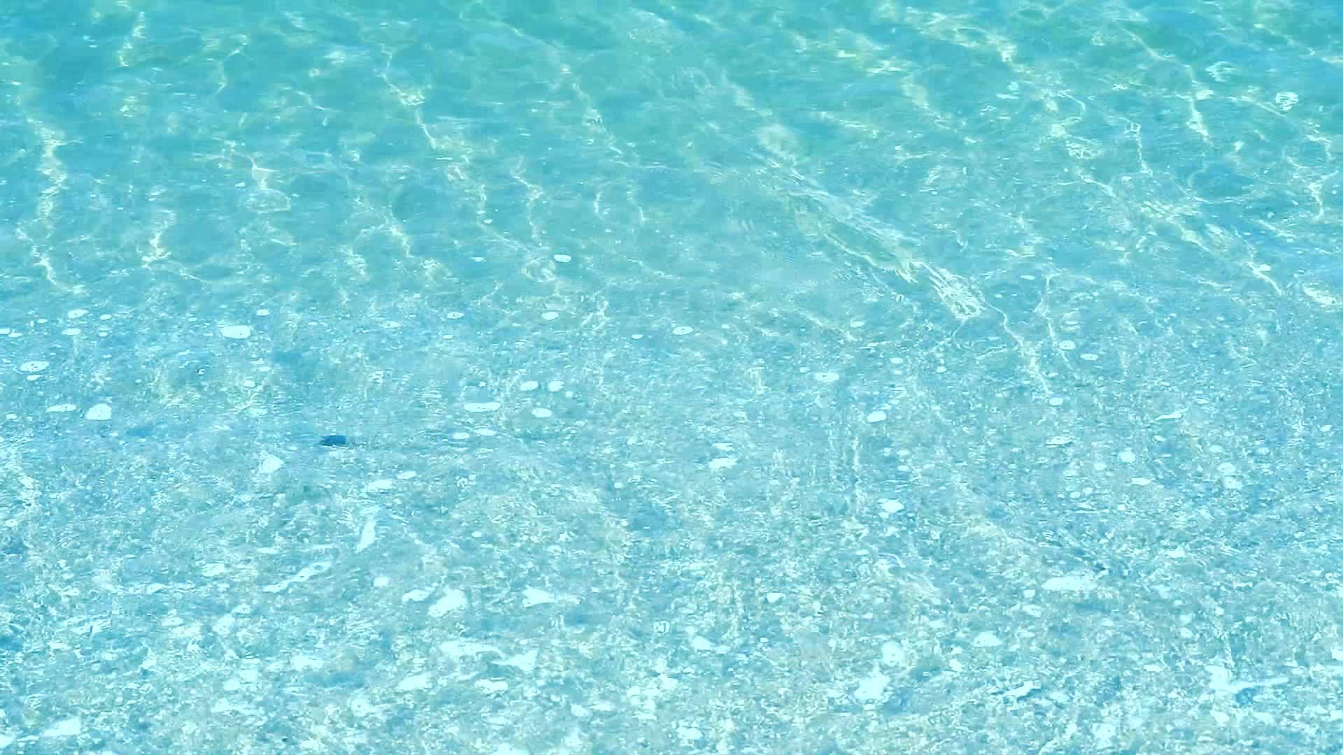 海水表面水面的蓝色有光反射和波浪潮视频的预览图