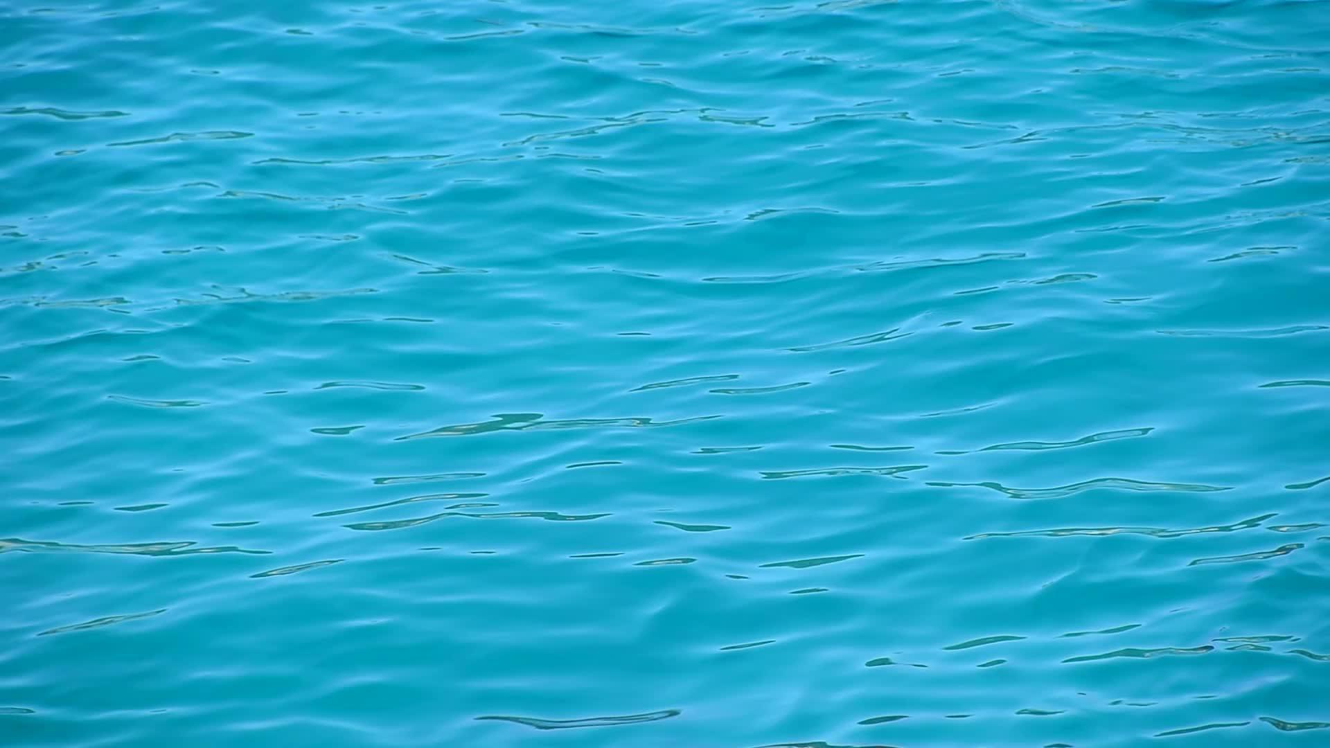生蓝色的海洋波纹在水面上流动视频的预览图