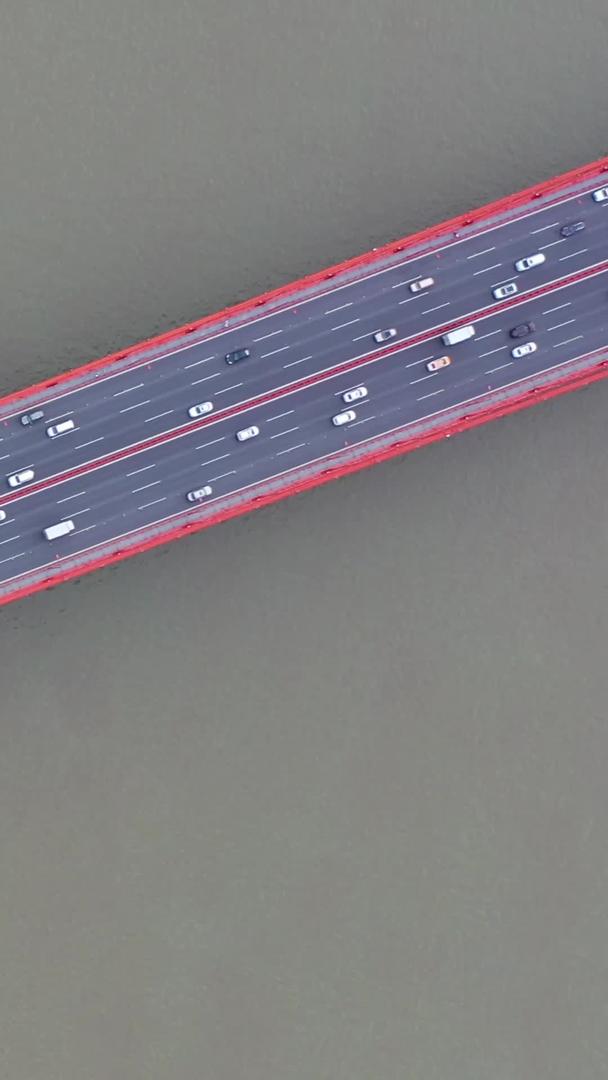 武汉鹦鹉洲长江大桥航拍车水马龙龙视频的预览图