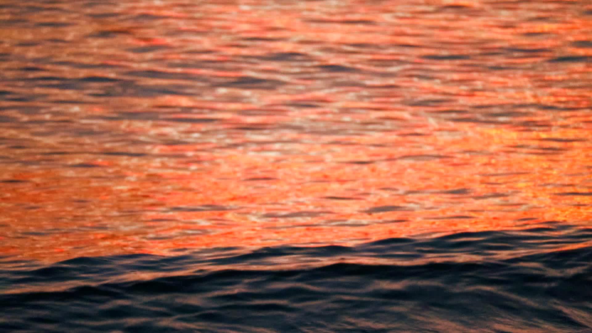 海浪表面的日落光反射视频的预览图
