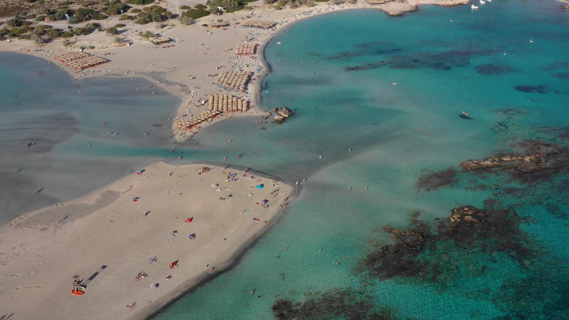 西南部的希腊克里特岛Elafonissi著名的外国天堂视频的预览图