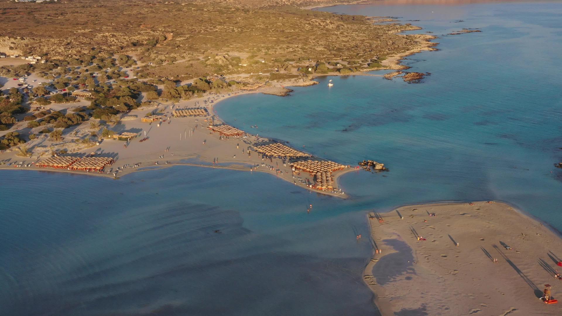 西南部的希腊克里特岛Elafonissi著名的外国天堂视频的预览图