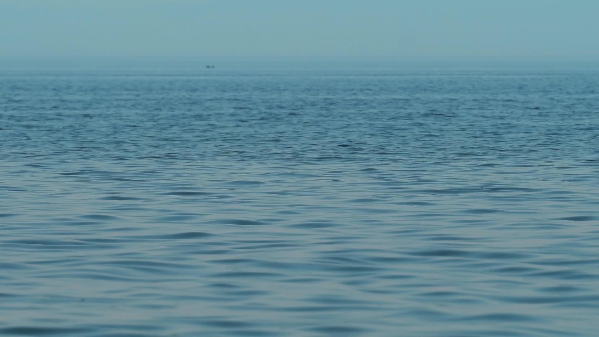 海洋水面有一个平静的波浪背景视频的预览图