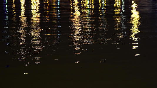 夜间光线以水为焦点反射浅地视频的预览图