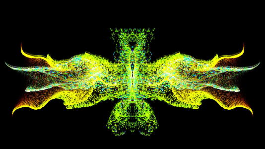 抽象多彩的粒子碰撞视频的预览图
