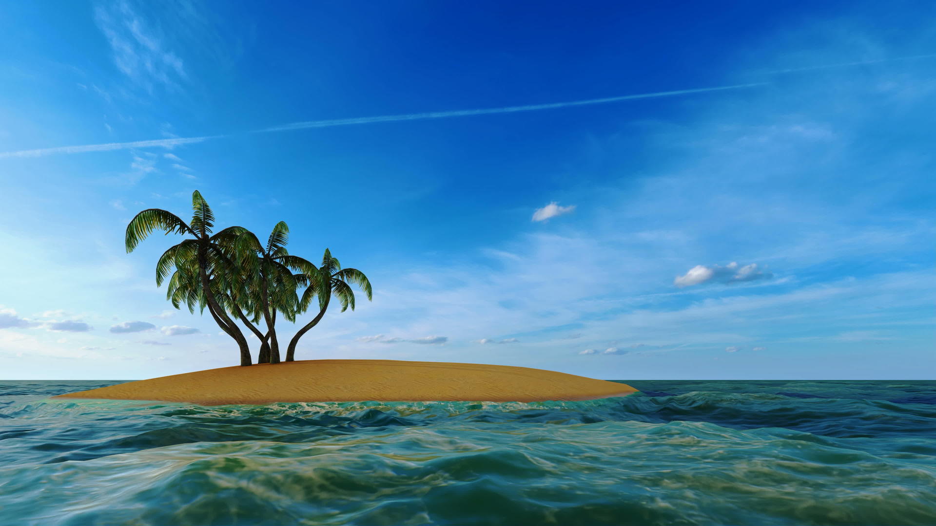 有棕榈树的小海岛视频的预览图