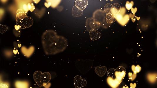 金色粒子心形背景视频的预览图