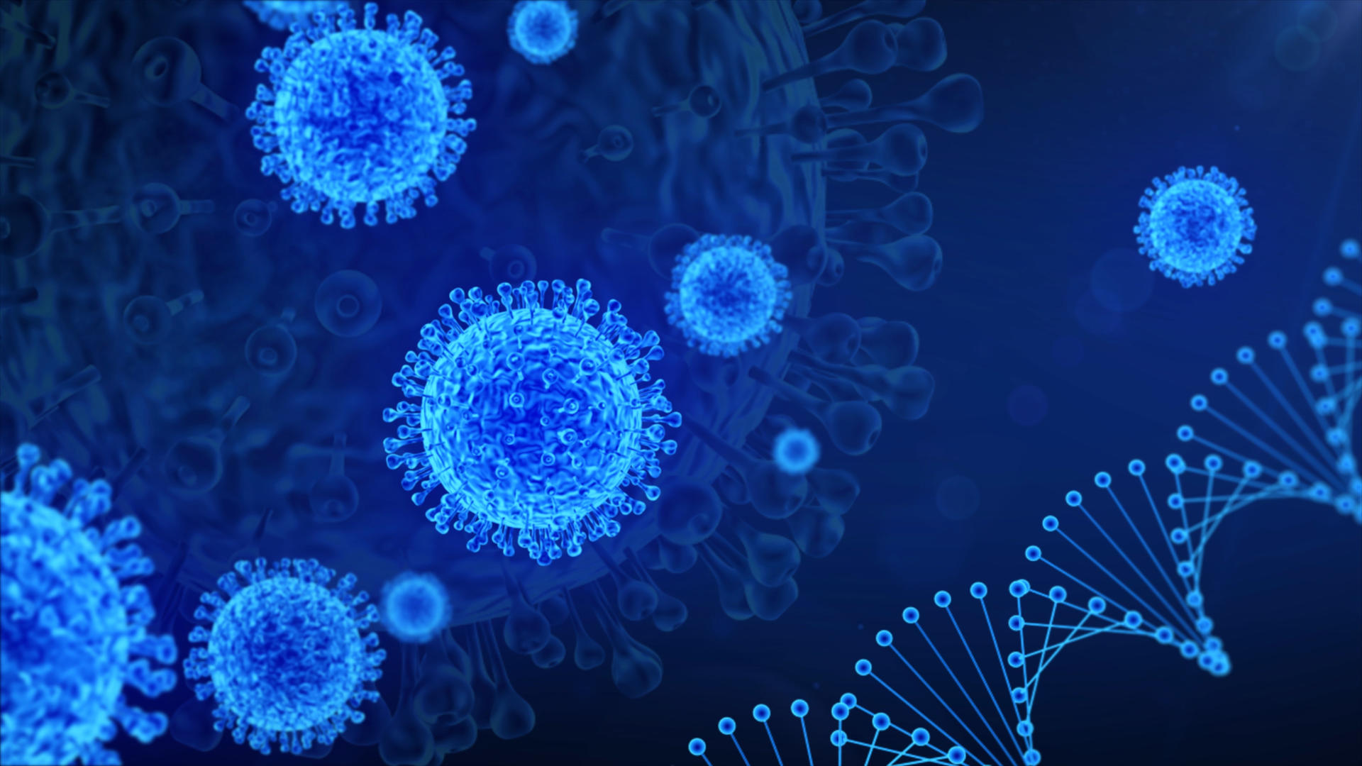 4K蓝色DNA病毒背景视频的预览图