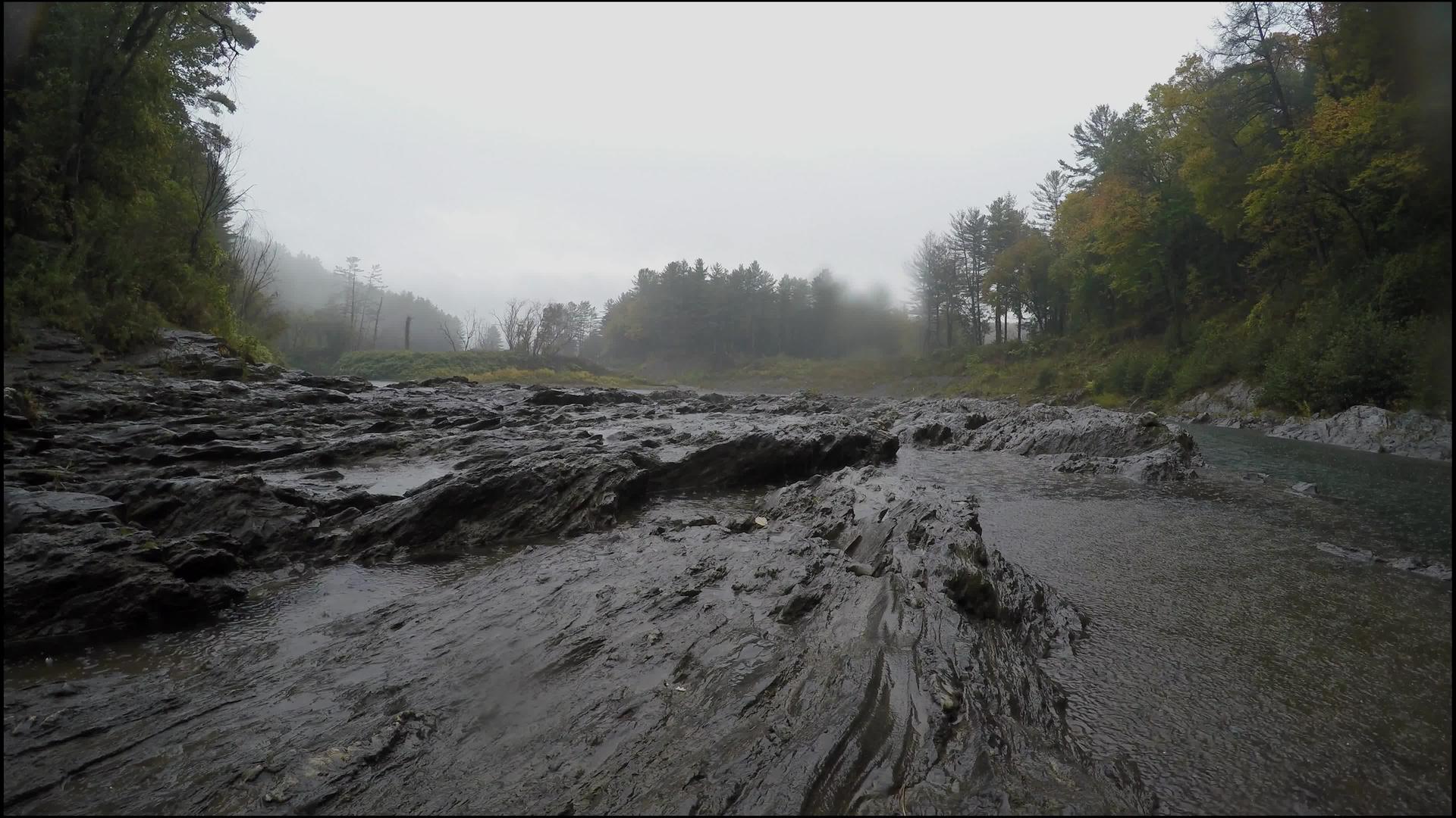 雨季和秋天靠近水边的岩石视频的预览图
