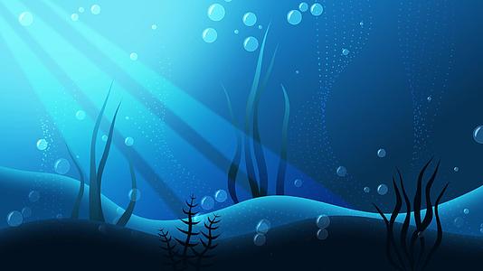 水下海洋背景平面动画4k视频的预览图