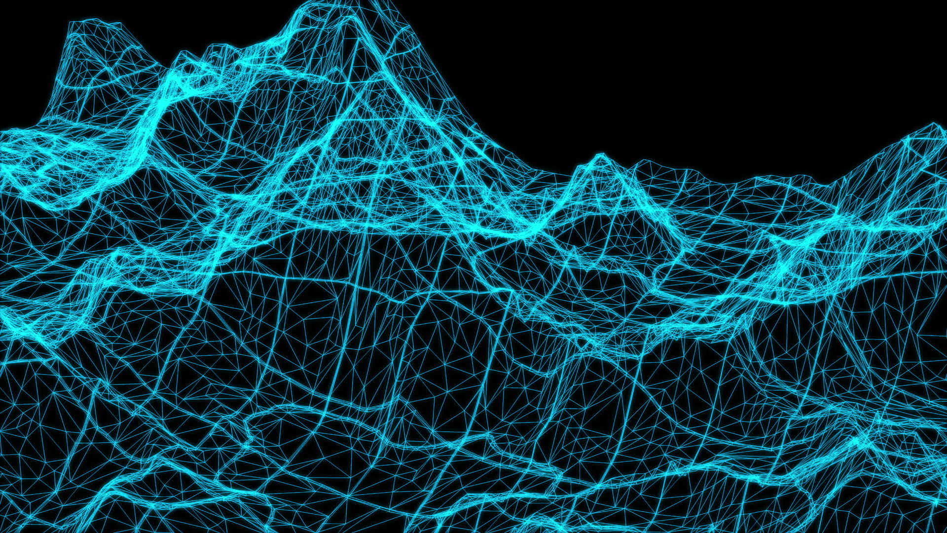 4k抽象的山地铁丝网动画在山上飞过视频的预览图