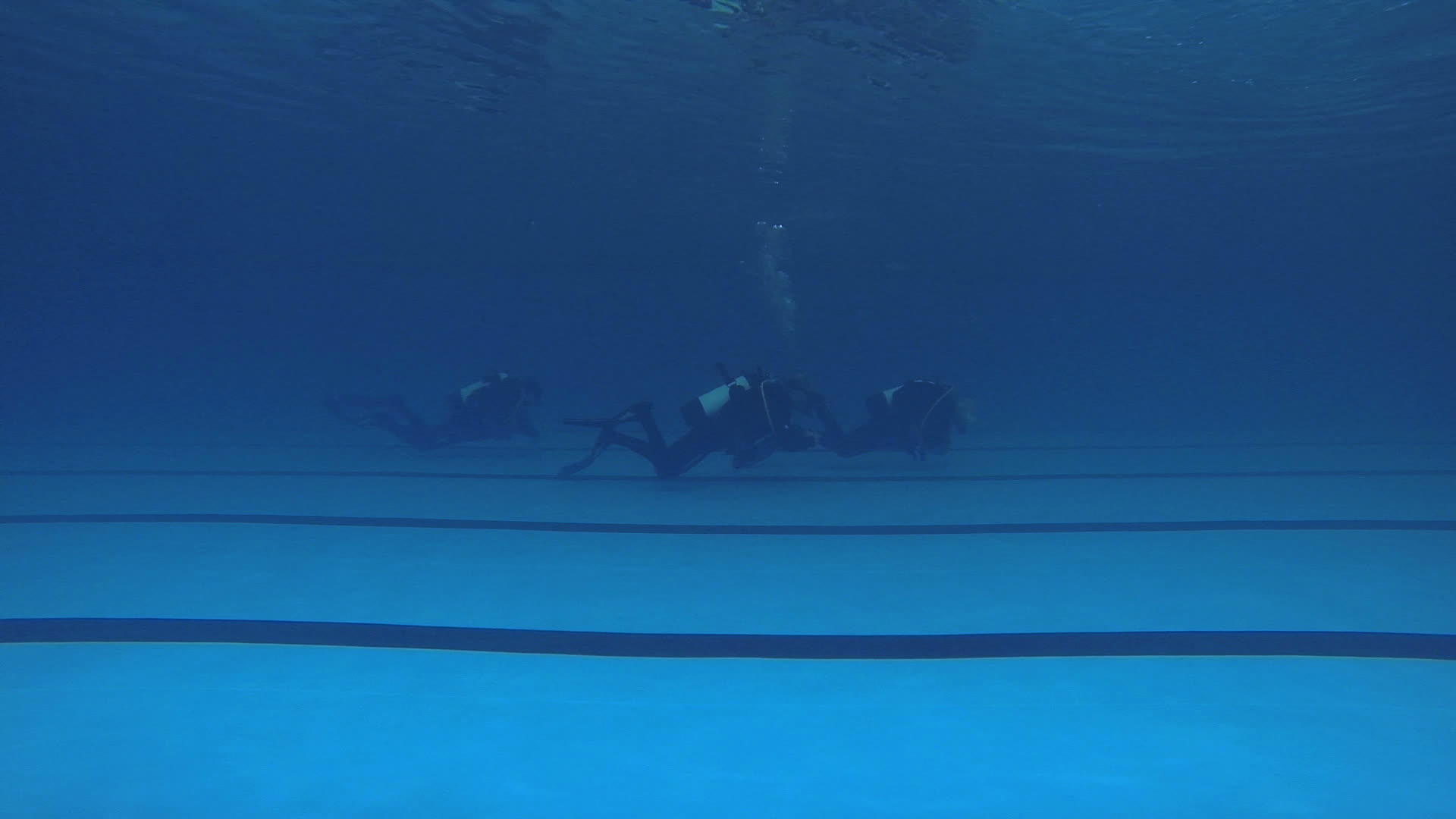 潜水员在游泳池里游泳视频的预览图