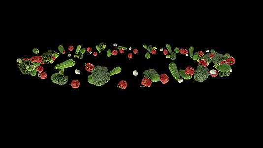 蔬菜在阿尔法频道的无缝飞行中视频的预览图