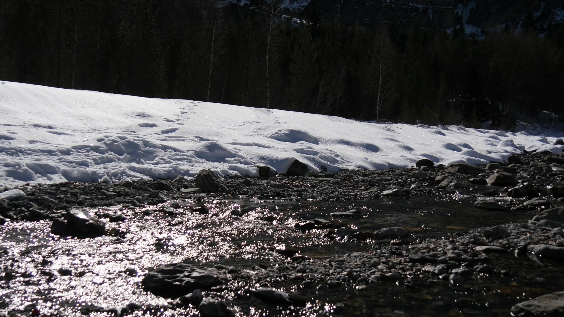 雪山中的河流视频的预览图
