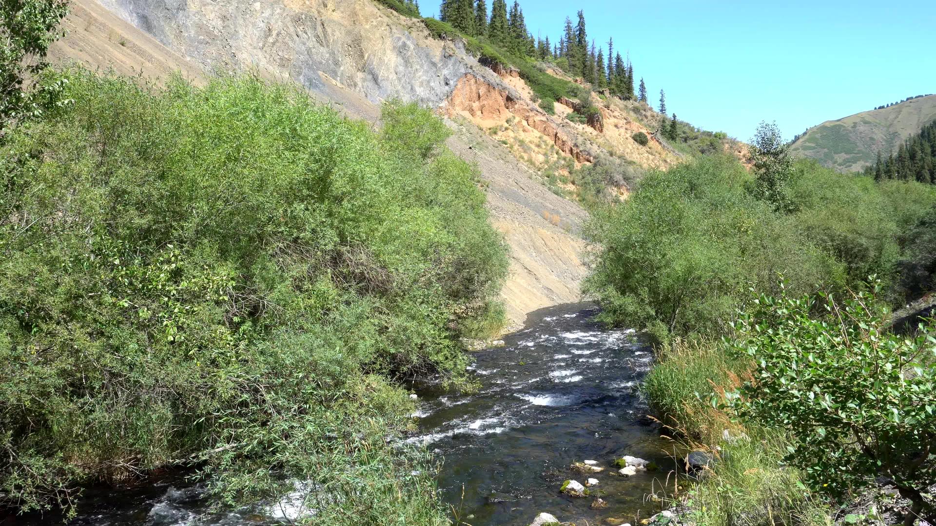 河流沿峡谷流动视频的预览图