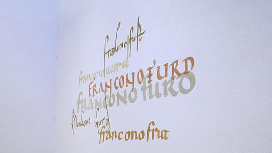 白色背景是用不同的字体写的Franfut历史名称视频的预览图
