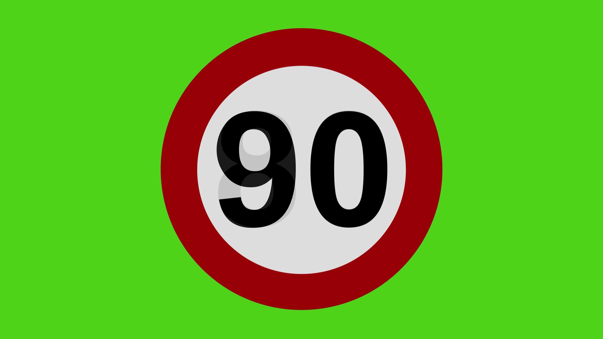 限速绿屏在法国公路上限制80公里视频的预览图