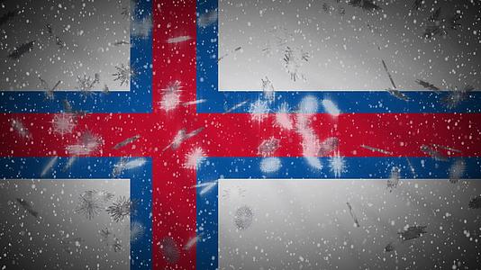 浮冰岛旗可以在新的一年和圣诞节落下视频的预览图