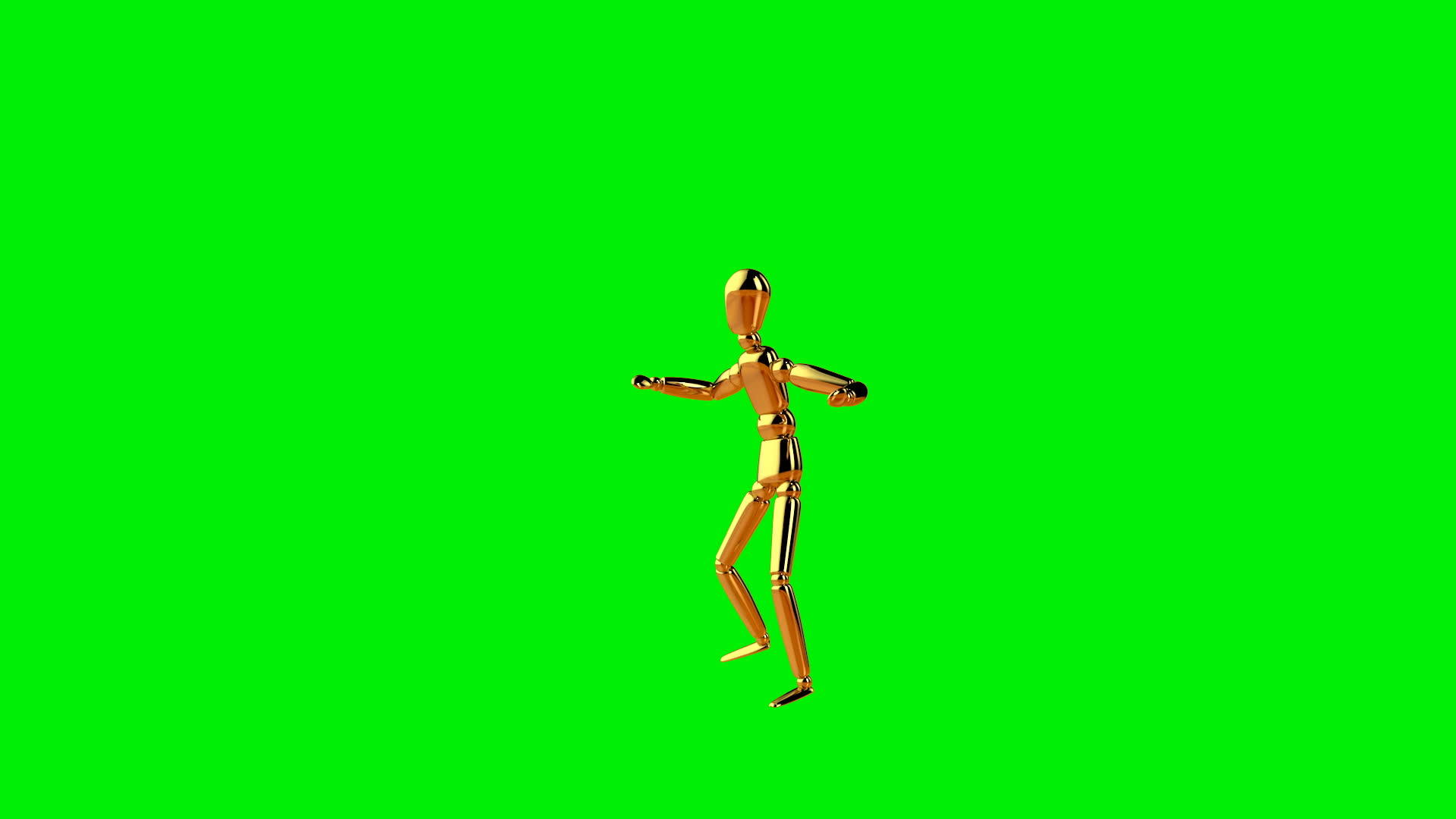 有趣的金色假人舞无缝环绿色屏幕视频的预览图