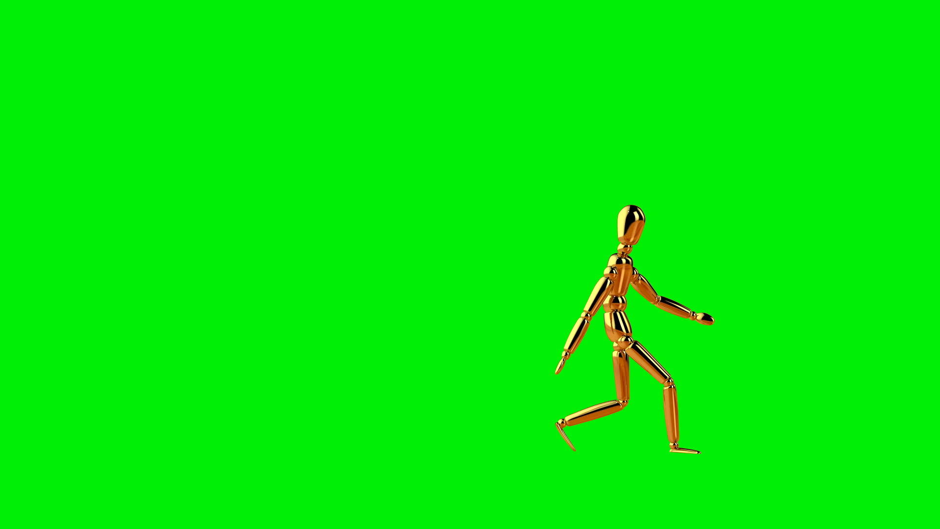 滑稽的金色模特跳舞无缝地环绕着绿色屏幕视频的预览图