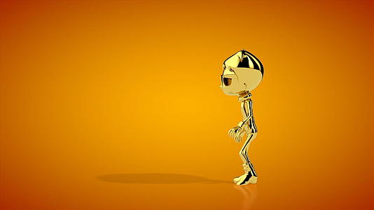 金色男孩舞蹈无缝环橙色工作室的乳头挂在后面视频的预览图