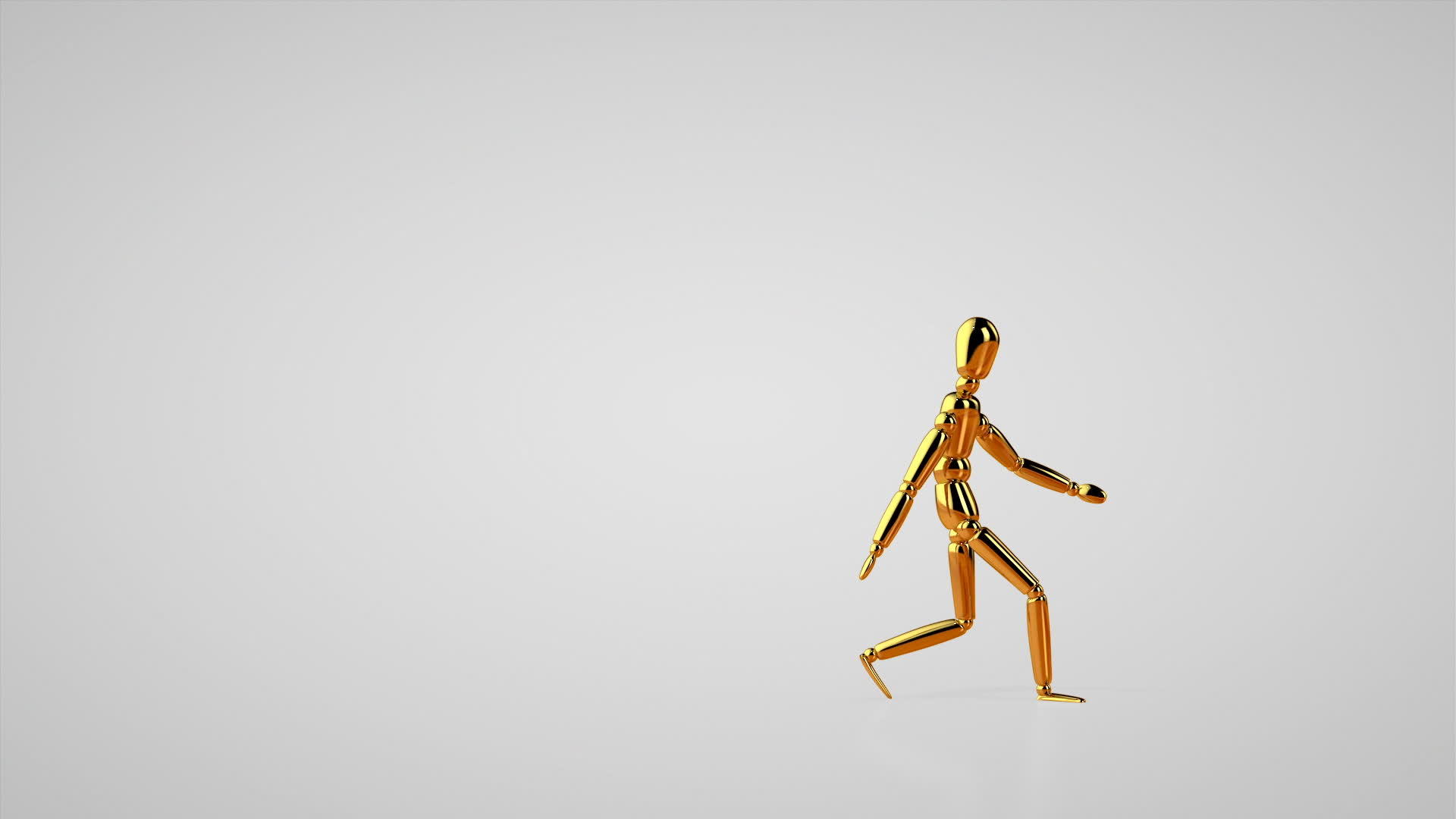 有趣的金色模特跳舞无缝循环白色工作室视频的预览图