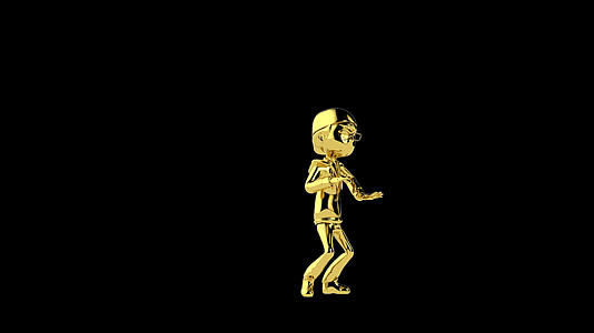 金色男孩跳舞无缝环阿尔法频道视频的预览图