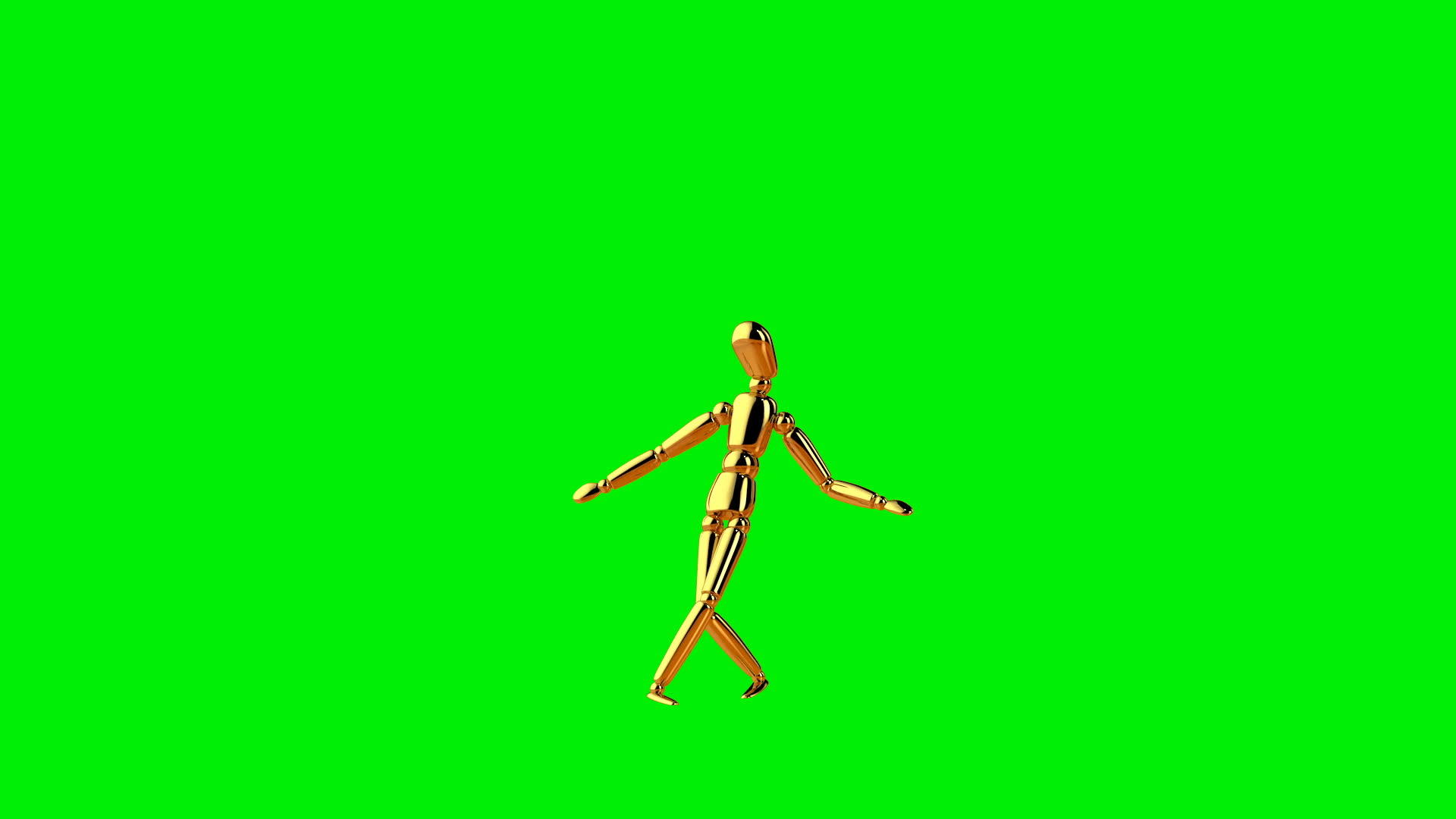欢笑的金色假人舞蹈无缝环绕绿色屏幕视频的预览图
