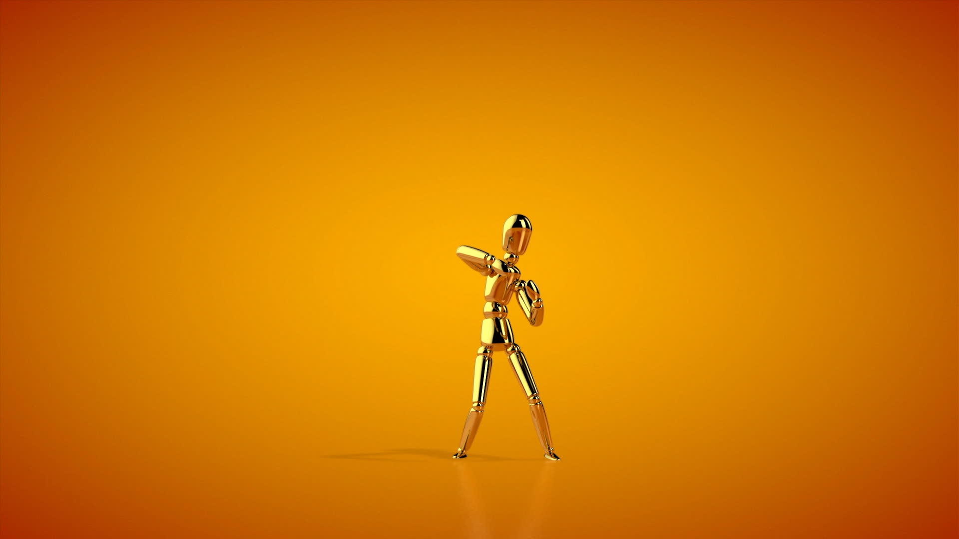 无缝环绕的金色假人舞蹈工作室视频的预览图