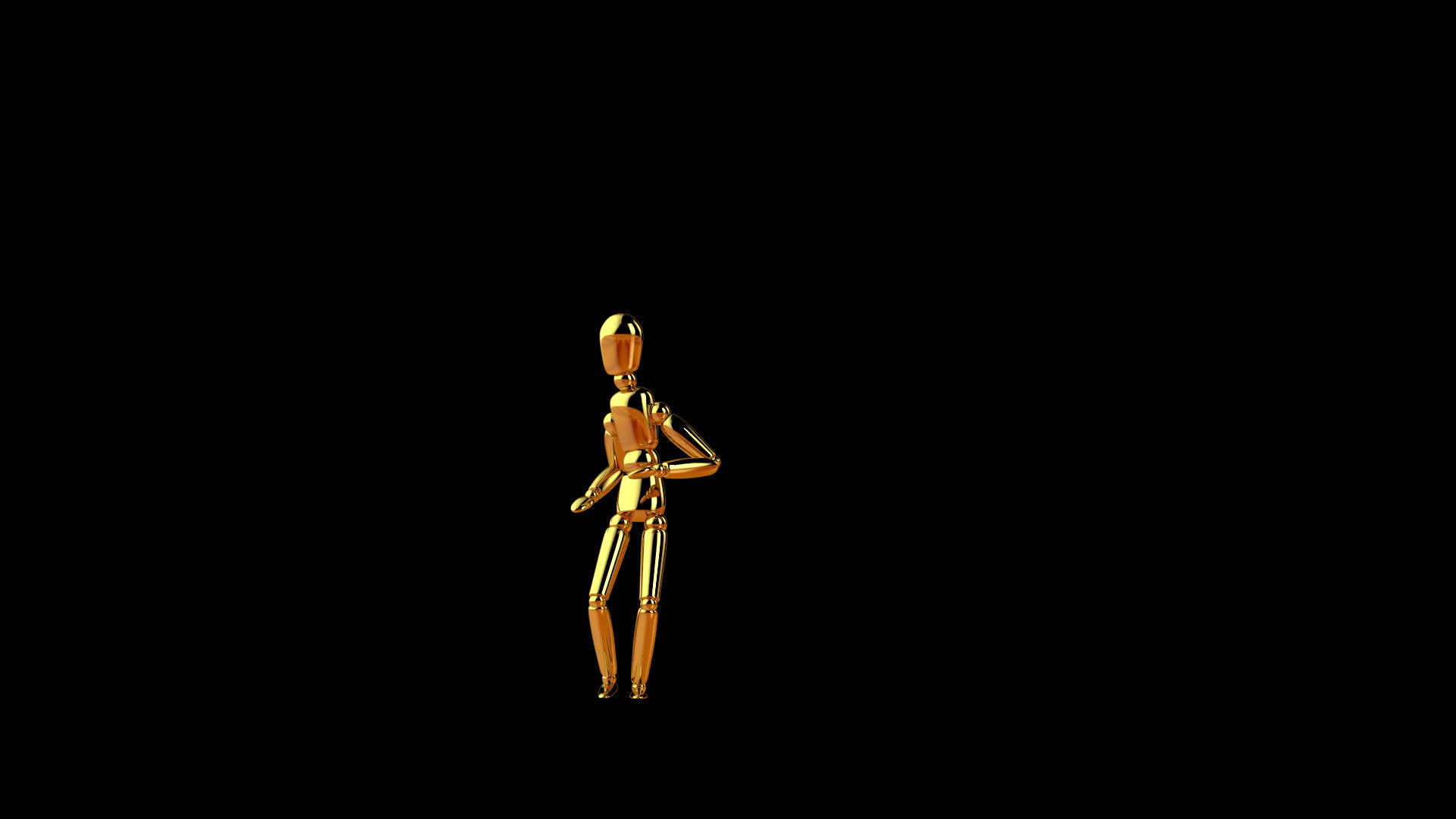 有趣的黄金假人在阿尔法频道无缝跳舞视频的预览图