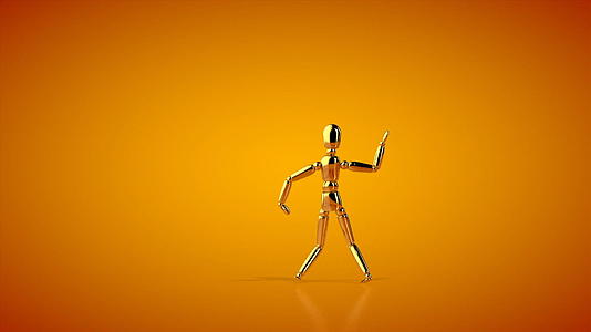 有趣的金色假人造舞蹈无缝环绕着乳胶垫视频的预览图