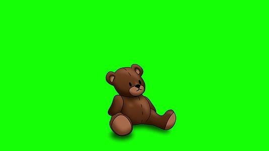 泰迪熊对绿色的生动视频的预览图