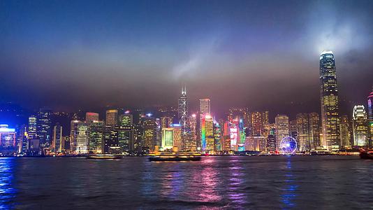 香港市景日夜时间过错泛射视频的预览图