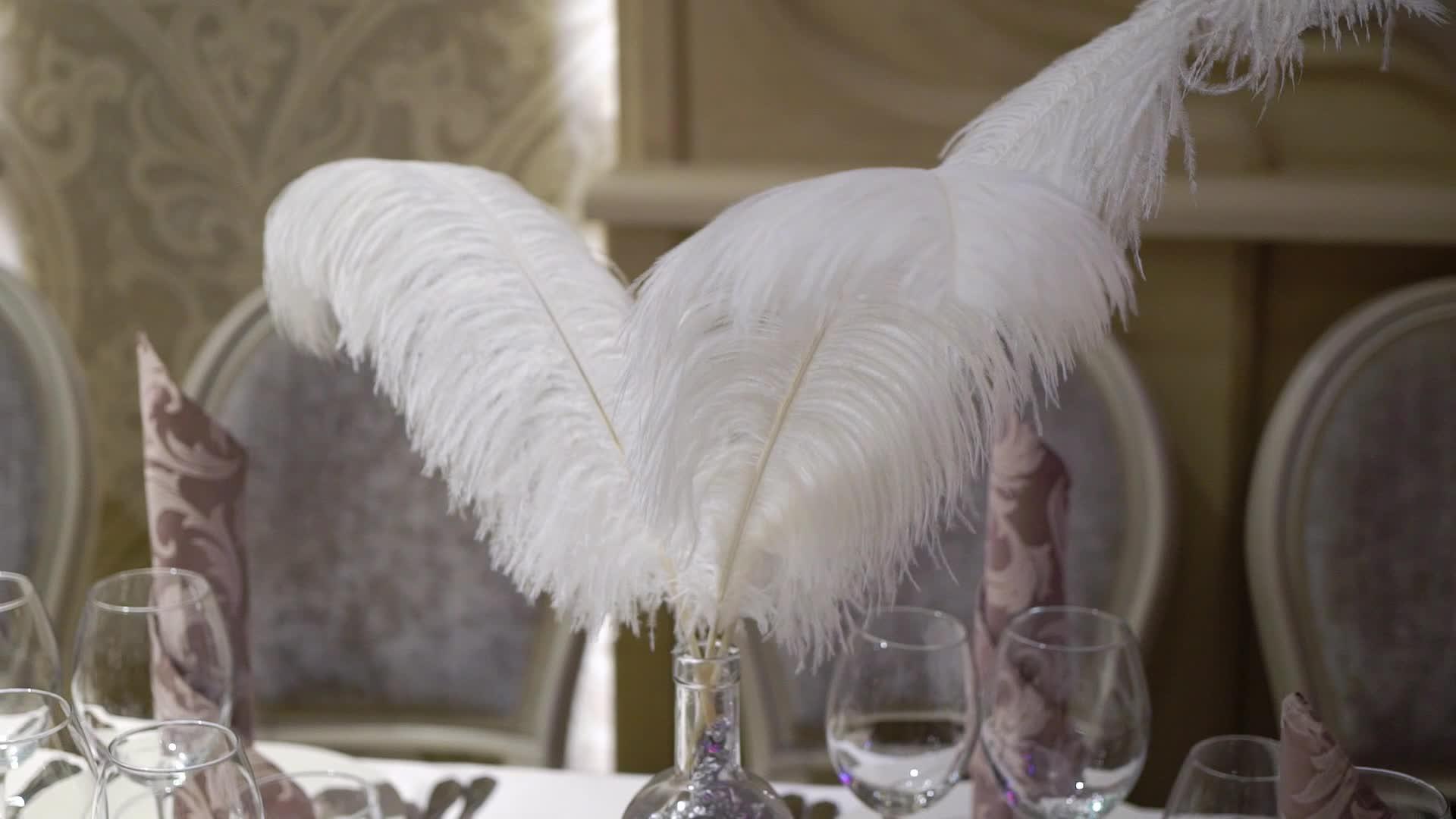餐厅的玻璃盘和餐巾纸是一个派对的封面桌子视频的预览图