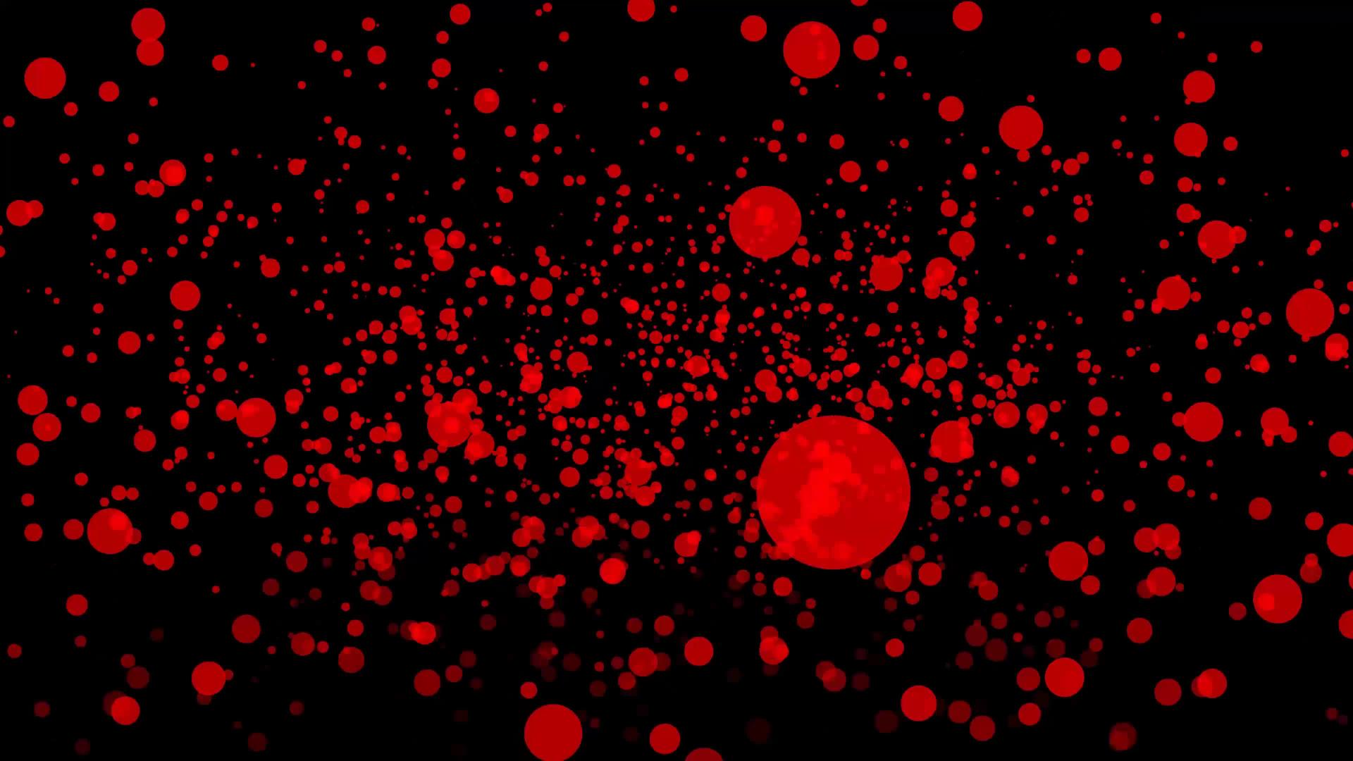 红色透明球形效应锥形轴在空中的黑色区域飞行视频的预览图